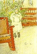 Carl Larsson flicka med gungstol oil painting on canvas